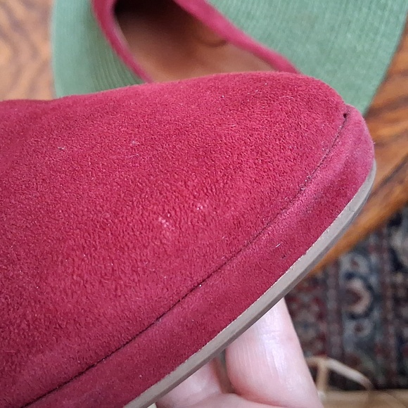 L' Amour Des Pieds Burgundy Suede Mules Size 7.5 - Picture 9 of 12